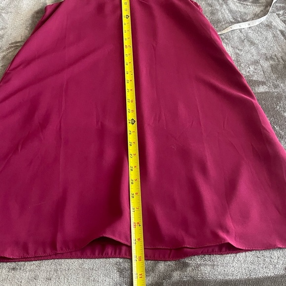 Lulus Groove Thing Magenta Swing Dress Women's Size S Maroon Burgundy High Neck - Picture 7 of 9